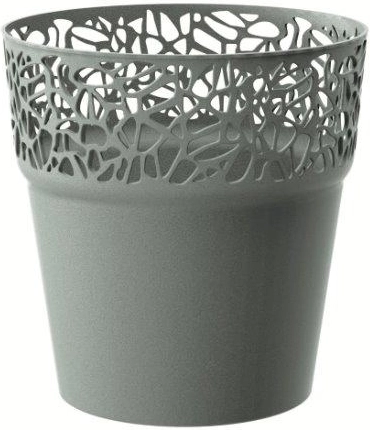 Bloempot Naturo, grafiet, diameter 12 cm