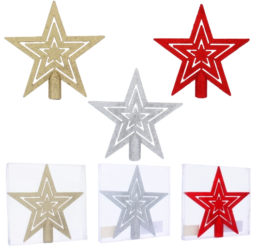 Stervormige piek voor kerstboom 20 cm