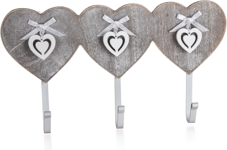 Wandkapstok met 3 haken HEART