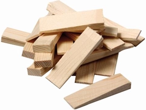 Houten montagewiggen 80 × 25 × 10–1 mm, 20 stuks