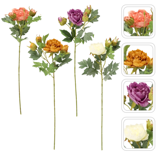 Kunsttak met pioenrozen mix kleuren
