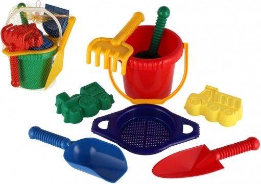 Plastic set voor zand in netje voor kinderen vanaf 12 maanden