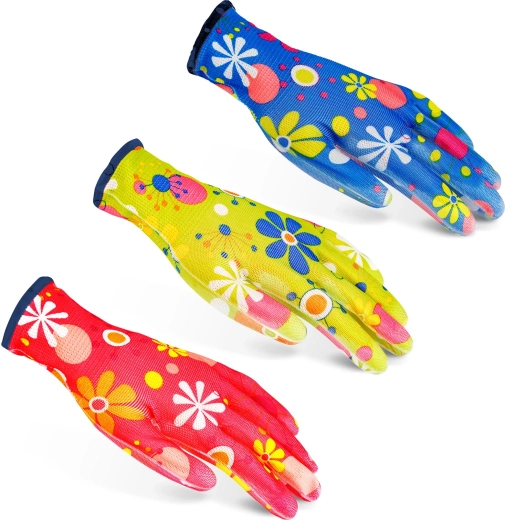 Gedessineerde tuinhandschoenen - 1 stuk