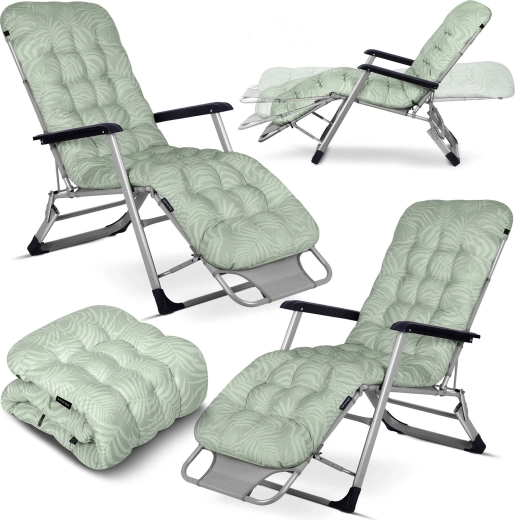 Opvouwbare tuinstoel met kussen SOFOTEL ChillWell, set van 2 stuks, lichtgroen