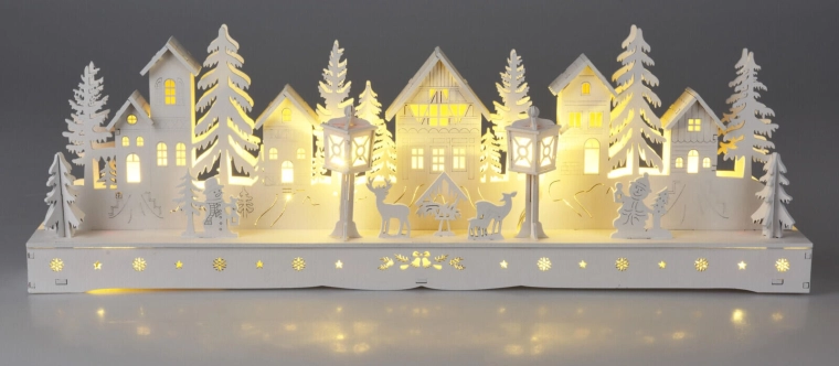 Houten LED-decoratie huisjes 45 cm