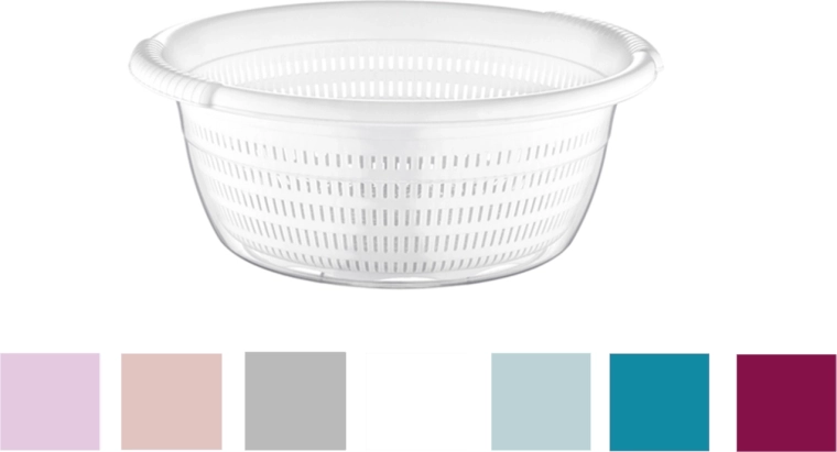 Kom met geïntegreerde afdruiprek 6 l transparant Emerald