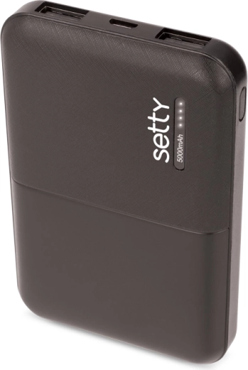 Setty powerbank 5000 mAh zwart