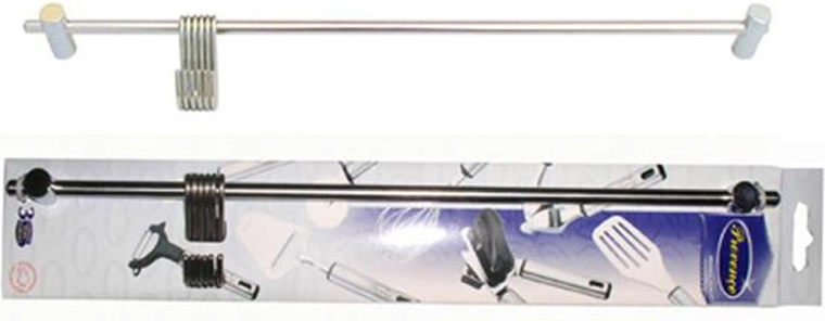 Roestvrijstalen hangstang met 6 haken 40 cm