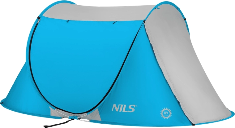 Zelfopzettend strandtentje NILS Camp NC3043 blauw
