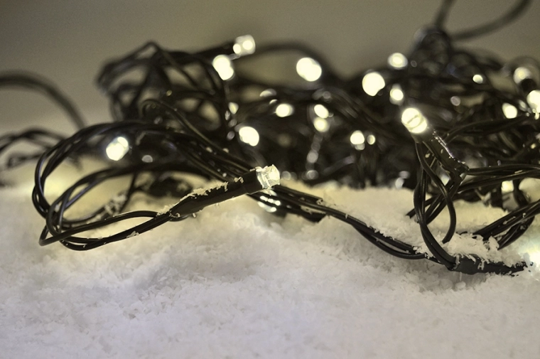 Solight LED-kerstverlichting voor buiten, 50 LED's, warm wit, 5 m, IP44, met timer