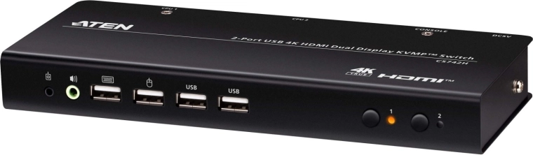 2-poorts USB 4K HDMI KVMP-switch voor twee monitoren