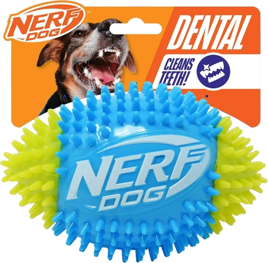 Nerf Dog piepend voetbal met noppen 15 cm