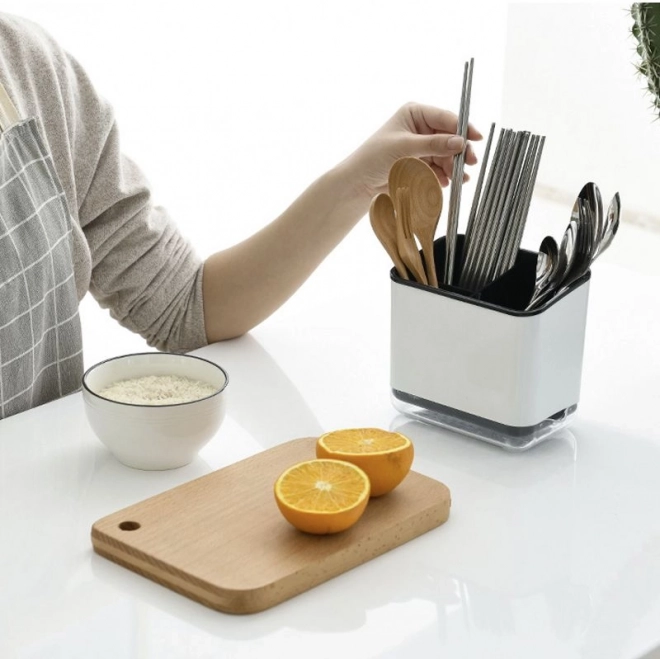 Bestekhouder voor gootsteen, organizer - zwart