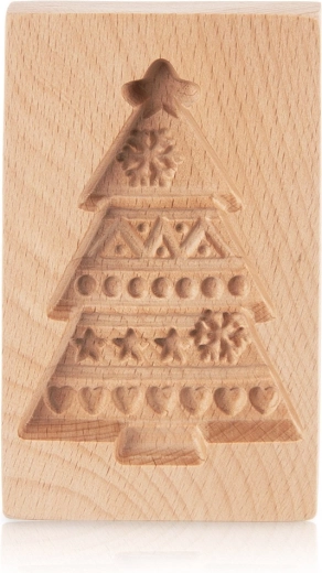 Houten koekjesmal – kerstboom 13 × 8 cm