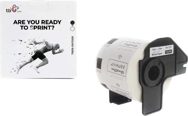 Zelfklevende etiketten TB Print voor BROTHER 62 × 29 mm, zwarte print op wit, 800 st.