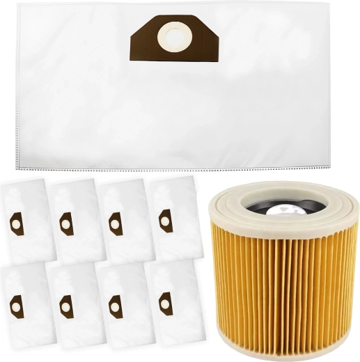 Set stofzuigerzakken en filter voor Kärtcher WD2/WD3/MV3/SE/KWD (12 zakken + filter)