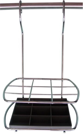 Hangende houder voor keukengerei, chroom, 17,5 × 12,5 × 30,4 cm