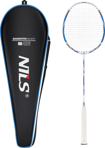 Badmintonracket NILS NR406 carbon pro voor halfgevorderde spelers