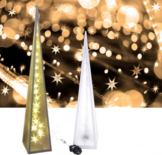 Piramide LED roterende sterren 13*13*60cm