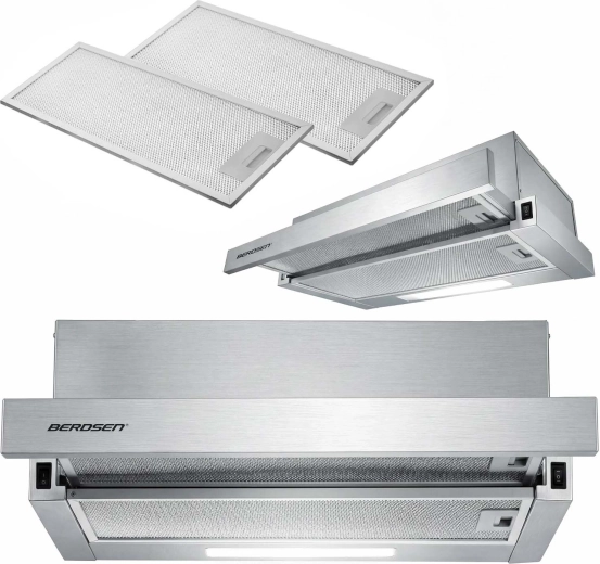 Telescopische onderbouw afzuigkap Berdsen 50 cm inox