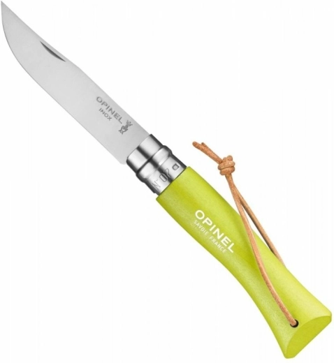 Opinel N°07 Trekking Anise zakmes 8 cm, lichtgroen, beukenhout