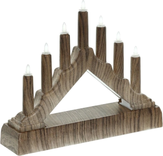 Retlux LED-lichtboog met 7 lichtjes in bruinhoutdecor
