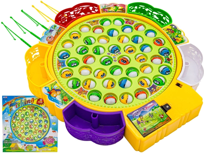 Familie-visspel – visjes vangen (45 visjes, 5 hengels)