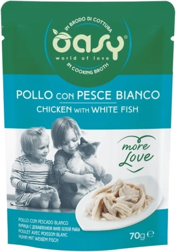 Oasy More Love kip met witvis zakje 70 g