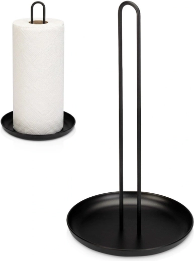 Metalen houder voor papieren keukenrollen Vilde zwart 32,5 cm - 1 stuk