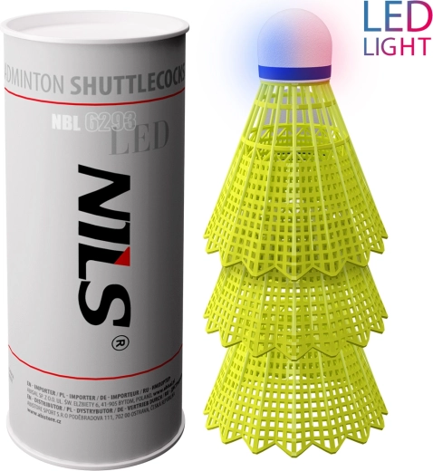 Badmintonshuttles met LED NILS, 3 stuks