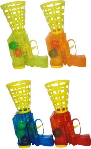 Schietspel met balletjes – pistool met vangmandje
