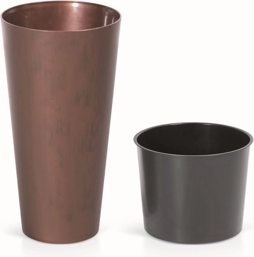 Bloempot Tubus Slim Corten met inzet 25 cm