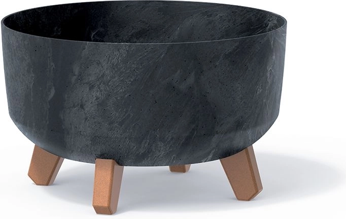 Bloempot met betoneffect op pootjes 28,5 cm – antraciet