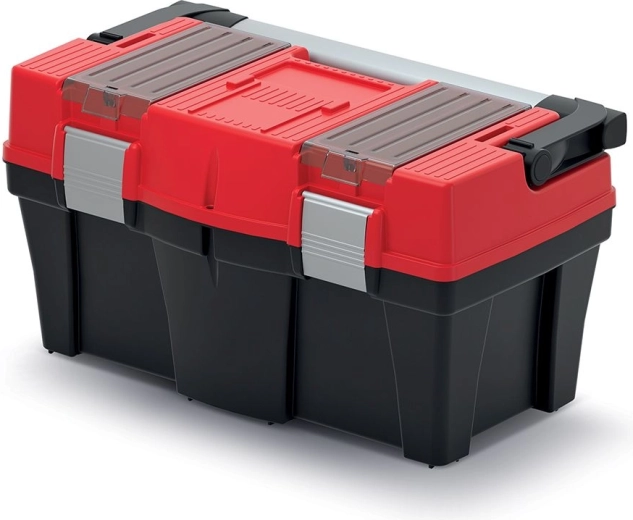 Kunststof gereedschapskoffer APTOP PLUS 45,8 × 25,7 × 24,5 cm rood