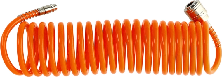 Spiraalslang voor perslucht 5 m met snelkoppeling