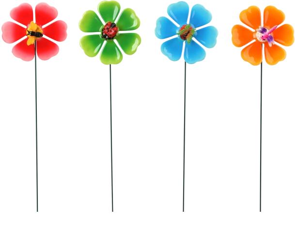 Tuinversiering op prik in de vorm van een bloem, mix kleuren 13 × 2 × 68 cm