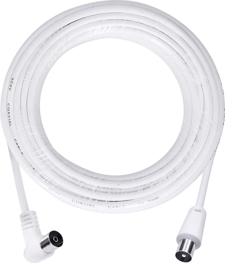Solight antenne coaxkabel 3C2V met gecombineerde connectoren 10 m wit