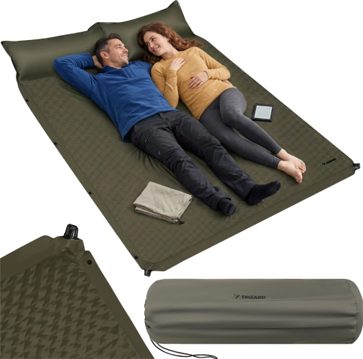 Zelfopblaasbare toeristenmatras Trizand 186 × 130 × 3 cm voor 2 personen
