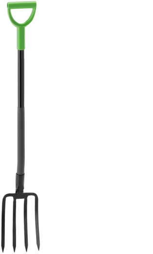 Platte tuinvork met 4 tanden en stalen steel 120 cm