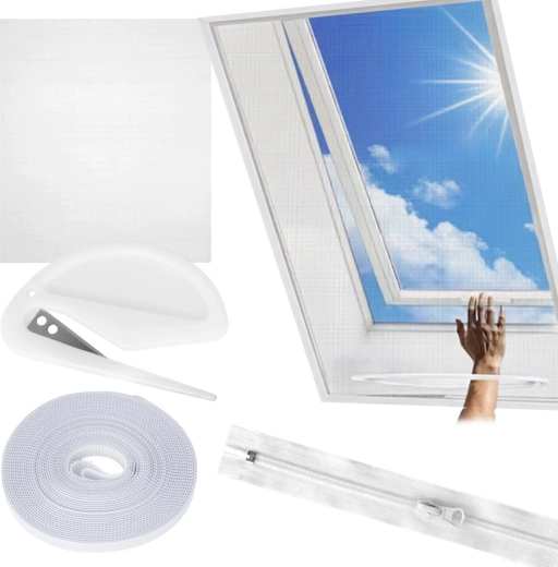 Wit dakraam-insectennet 140 × 120 cm Vilde