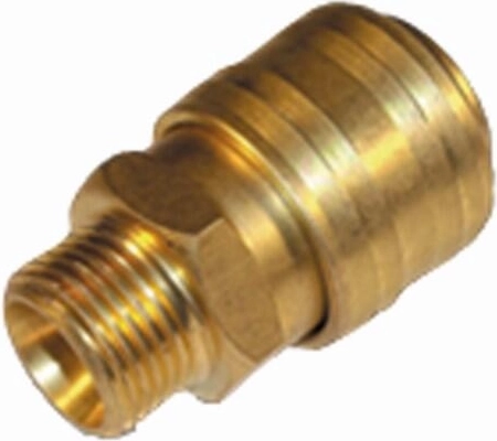 Snelkoppeling met buitendraad 1/2" van messing