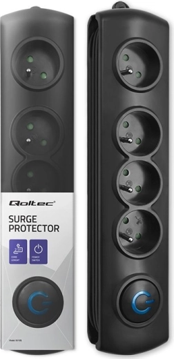 Overspannings-verlengdoos 4× stopcontact, kabel 2,5 m met voetschakelaar Quick Switch