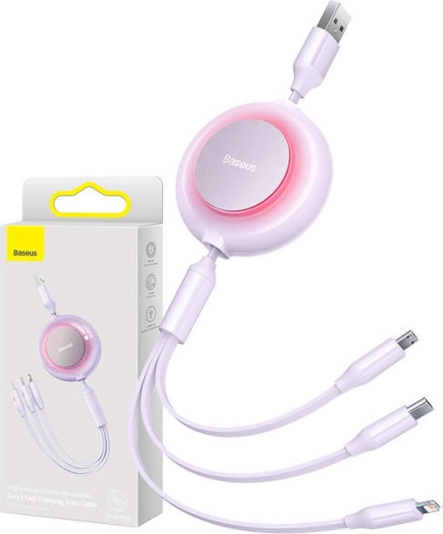 Baseus Bright Mirror II Series intrekbare 3-in-1 snellaadkabel