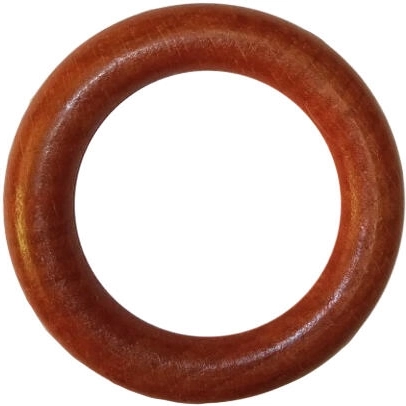 Houten ophangringen met haak kers (10 stuks)