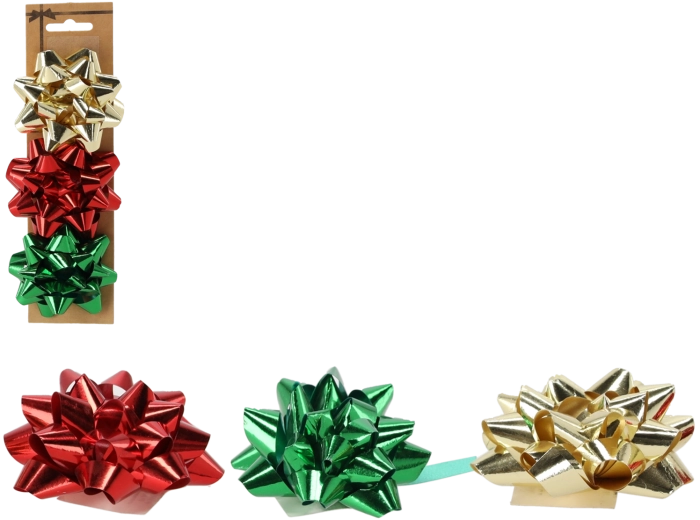 Set cadeaustrikken 7,5 cm – rood, goud en groen