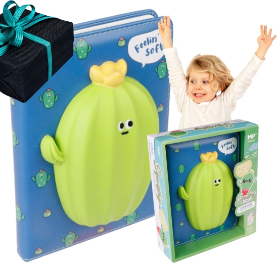 Notitieboek met squishy cactus, harde kaft, 127 × 175 mm, 128 bladen