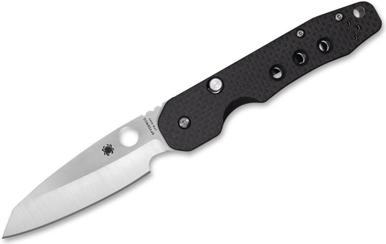 Spyderco Smock inklapbaar zakmes 8,6 cm, satin, zwart, koolstofvezel/G10