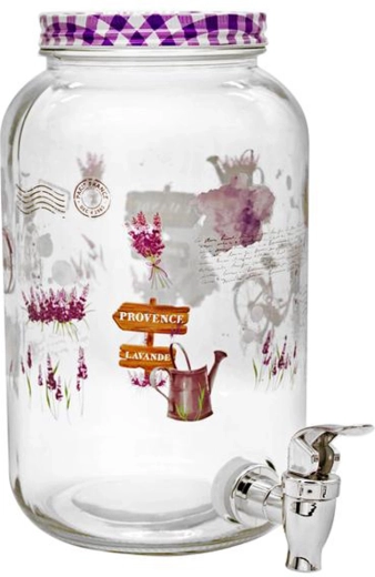 Glazen drankdispenser met kraantje TORO 3 l Lavendel