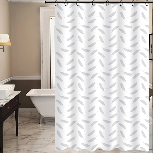 Douchegordijn TORO Premium met bladmotief 178 × 199 cm