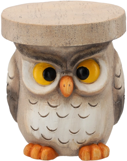 Decoratieve tuinuileensculptuur – plantenbakstandaard